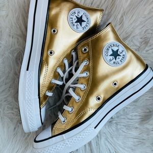 Gold Converse High Tops